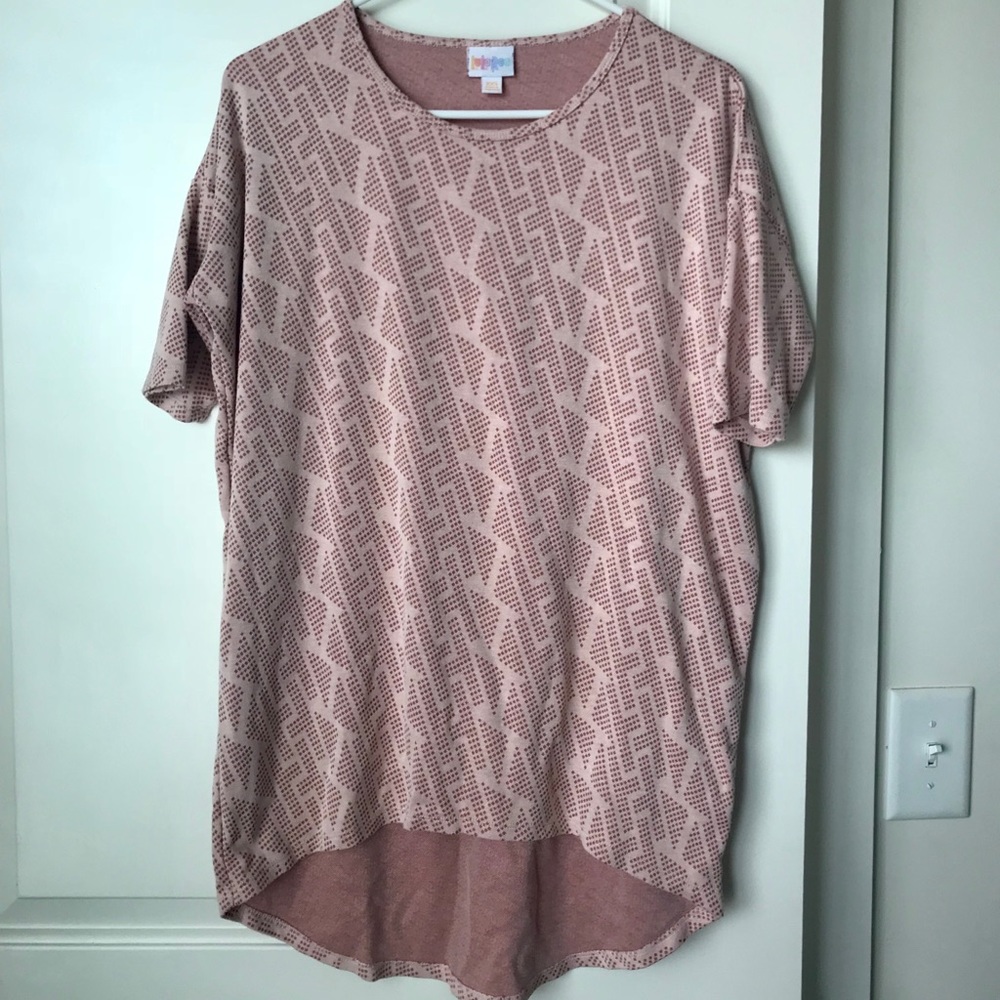 Lularoe Irma, XXS sweater material, pink pattern